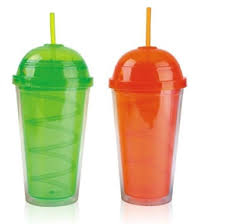 double wall plastic tumbler with lid