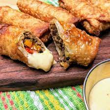 philly cheese steak egg rolls with