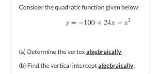 Solved Solve The Following Quadratic