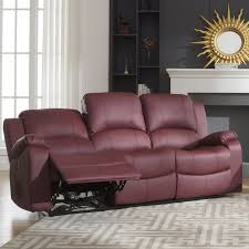 Burgundy Red Electric Recliner Sofa