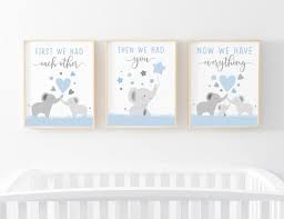 Set Of 3 Prints Elephant Nursery Art