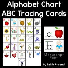 Alphabet Chart Abc Tracing Cards Manuscript Font