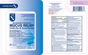 Maximum Strength Mucus Relief Cold Flu And Sore Throat By