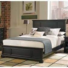 Matte Black Queen Size Wooden Bed Frame