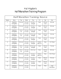half marathon training program schedule