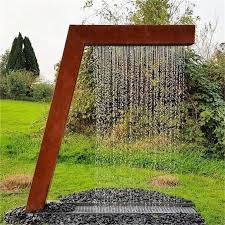 Outdoor Rectangle Steel Water Fountains