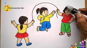 Vẽ tranh Bé nhảy dây/How to Draw baby jump rope - YouTube
