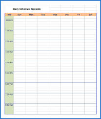 Free Printable Daily Schedule Template Templateral