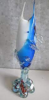 Murano Glass Fish Vase 31cm High