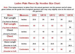 Details About Ladies Plain Zip Up Hoodie Sweatshirt Women Fleece Jacket Hooded Top Uk 8 To 16