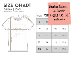 gildan 2000l las t shirt size chart