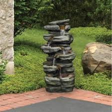 amucolo 5 tier rock water fountain with