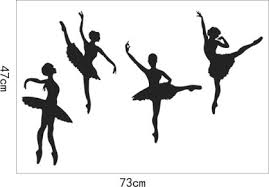 creative ballet girl pvc wall sticker