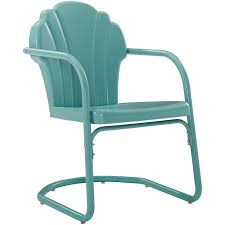 Pemberly Row Metal Patio Chair In Blue