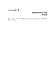 The example image below shows how to format an apa style appendix. Appendix I Sample Formal Report Appendix I Sample Formal Lab Report For A Summary Of The Formal Report Format Please See Appendix E Notebook Report Course Hero