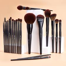 jessup 15pcs professional makeup brushes make up brush set cosmetics tools eye liner shader wood handle natural synthetic hair black silver t177