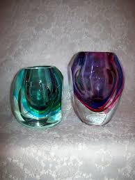 Vintage Murano Sommerso Faceted Cubed