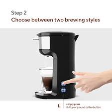 Transcribed image text from this question. Sboly Single Serve Coffee Maker Machine With Thermal Mug Compatible With K Cup Pod And Ground Coffee 3 Mins Fast Brew Single Cup Coffee Makers Brewer 6 To 14 Oz Brew Size Pricepulse