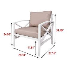Outdoor Lounge Chair With Beige Cushion