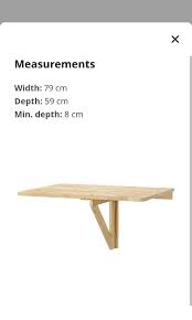 Ikea Wall Hanging Foldable Table