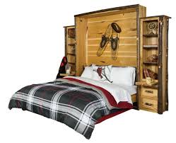 rustic hickory wood murphy bed from
