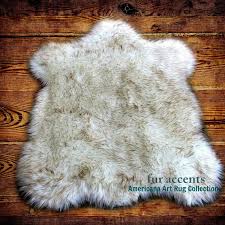 clic bear skin rug faux fur white