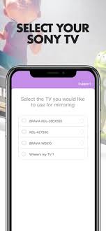 sony tv miracast mirroring on the app