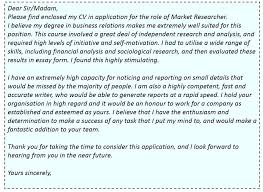 Market Researcher Cover Letter Market Researcher Sample Market