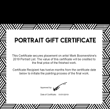 portrait gift certificate mark