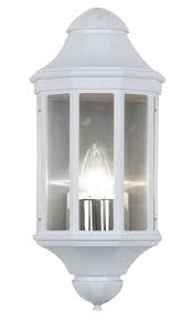 Traditional White Outdoor Wall Lantern