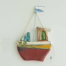 Ceramic Fishing Boat Wall Decor