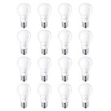 Philips led 9w bulb (60w) e27 sparkling warm white 806 lumen dimmable. Philips 9w 60w Soft White Warm Glow A19 Non Dimmable Led Light Bulb 16 Pack The Home Depot Canada