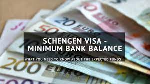 schengen visa minimum bank balance to