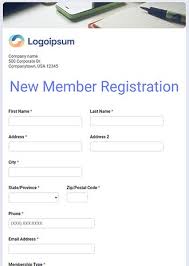 signup form templates formsite
