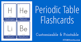 periodic table flash cards stem sheets