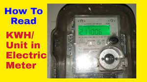 electric bill with meter reading