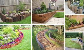fascinating wooden garden edging ideas