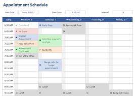 appointment schedule template for excel