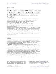 Pdf The Selection And Use Of Outcome Measures In Palliative