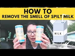 remove the smell of spilt milk from car