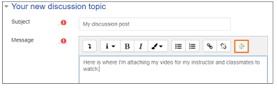 how do i upload a video to a discussion