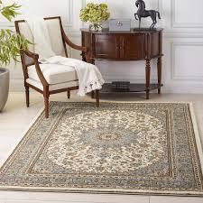well woven sultan medallion ivory blue