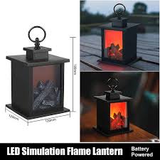 Led Fireplace Flame Lantern Light