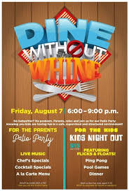 Dine Without The Whine Kids Night Out Poster Flyer Event