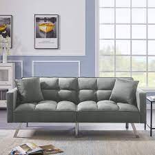 Velvet Futon Twin Size Sofa Bed