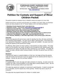 custody and support of minor children