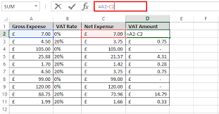 how to calculate vat in excel basic
