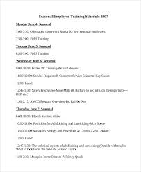 Employee Training Schedule Template 14 Free Word Pdf Format