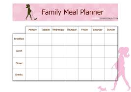 Family Meal Planner Urban Mommies