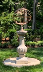 Large Sundial Pedestal With Armillary